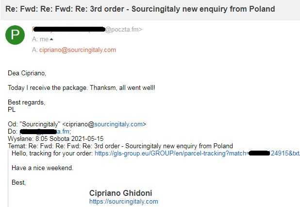 Service Forwarding Italy 342